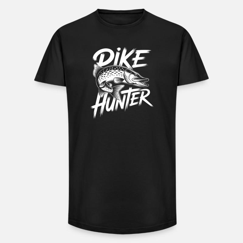 Hecht Angler - Long Fit Männer T-Shirt - Schwarz