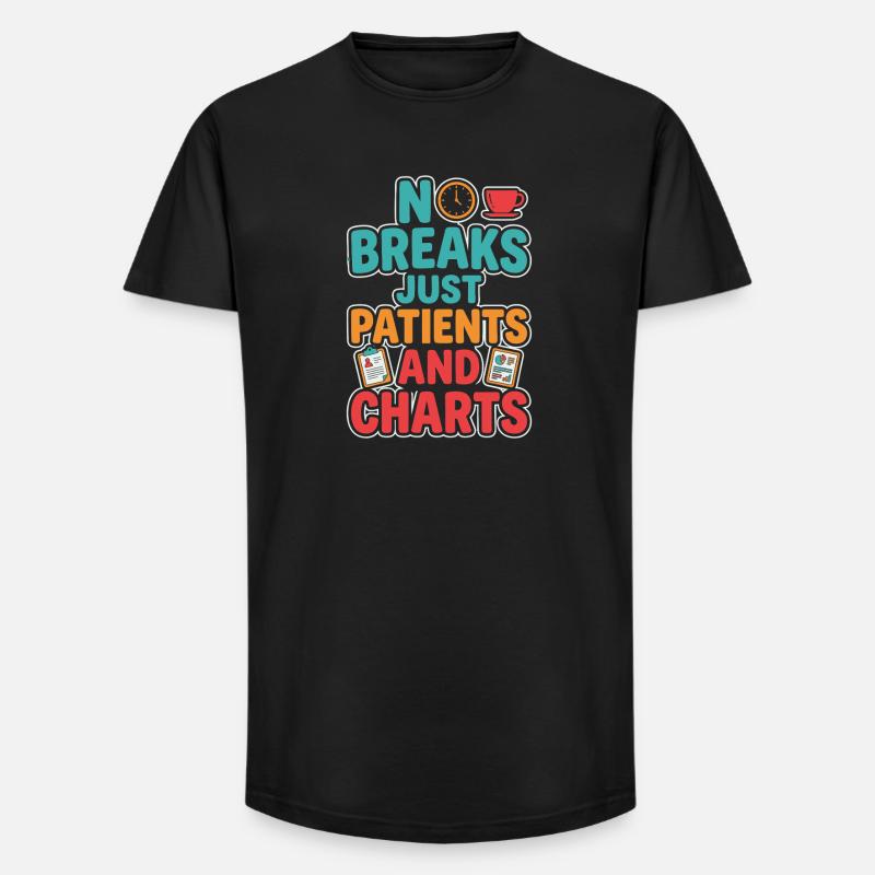 Night Shift Nurse, Tired - Long Fit Men's T-Shirt - black