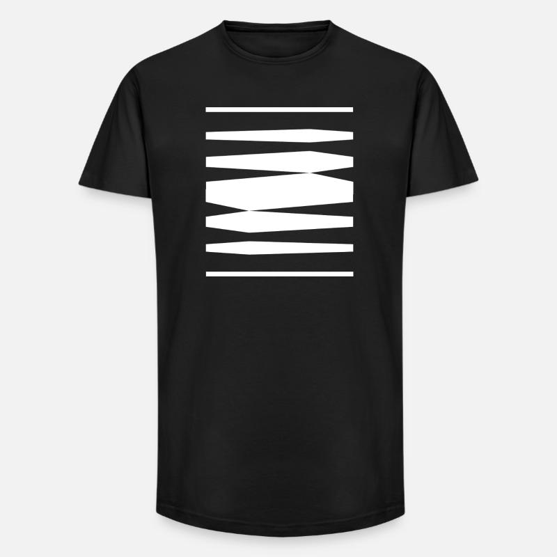 Bold Stripes-Design - Long Fit Männer T-Shirt - Schwarz