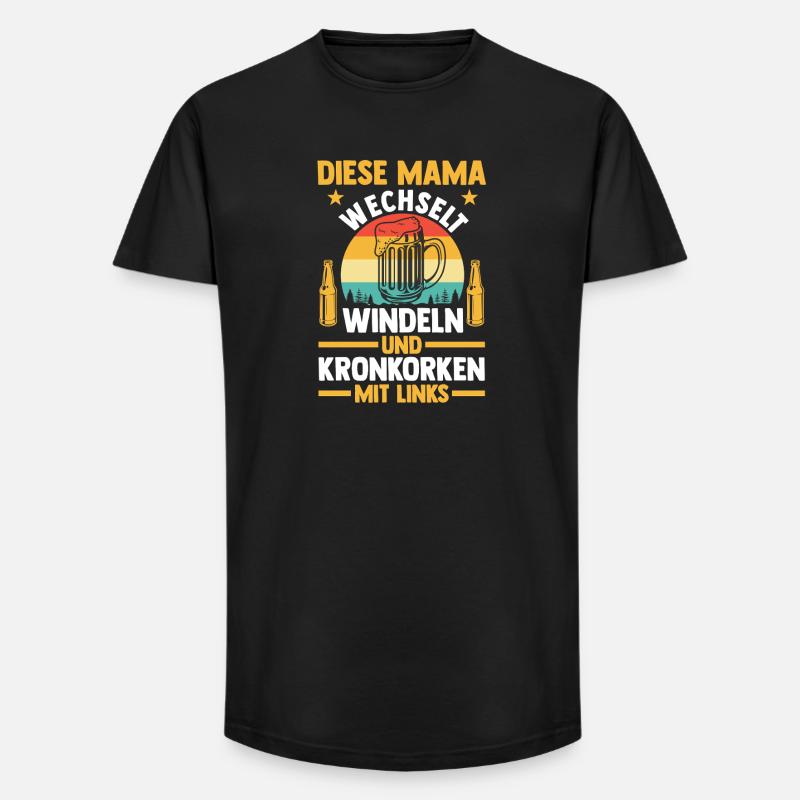 Bier Bierliebhaberin Mutter Mama - Long Fit Männer T-Shirt - Schwarz