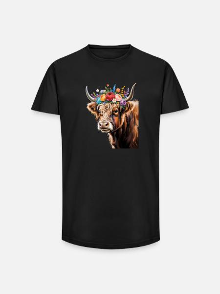 Kuh - Long Fit Männer T-Shirt - Schwarz