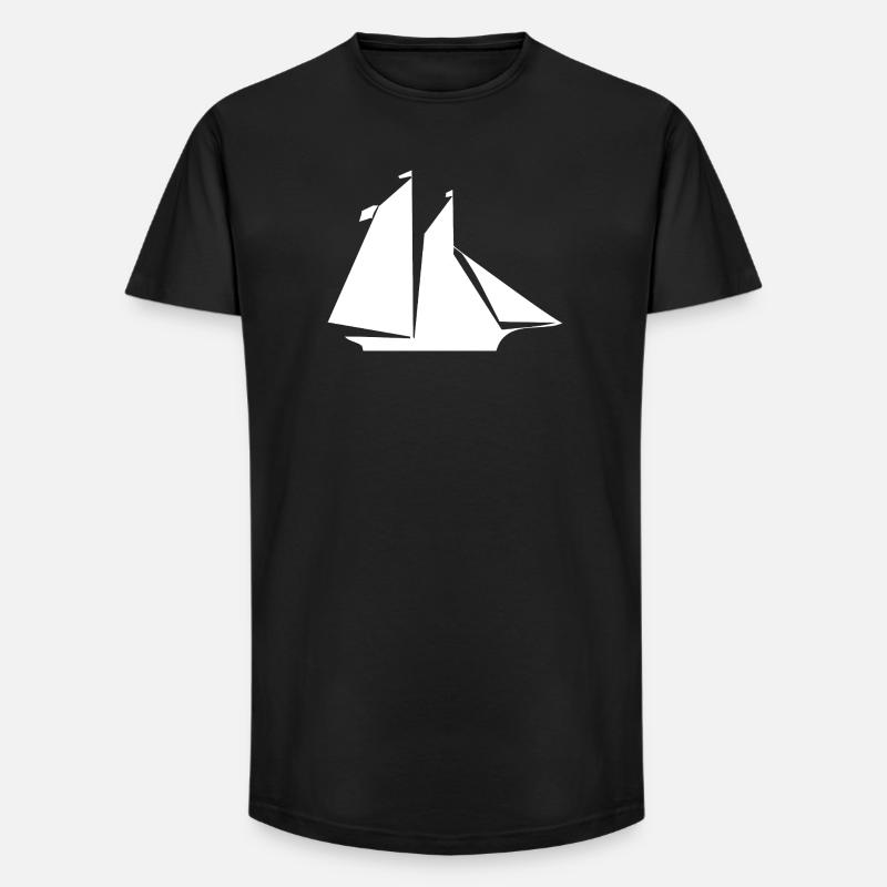 Segeln - Long Fit Männer T-Shirt - Schwarz