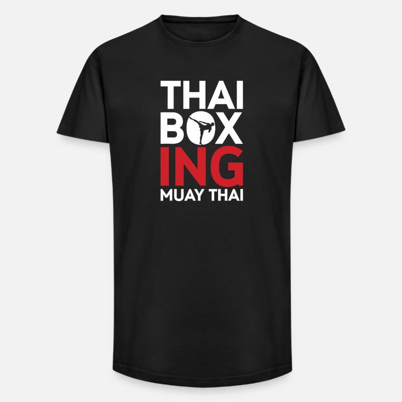 Thai-Boxen-Muay-Thai-Emblem - Long Fit Männer T-Shirt - Schwarz