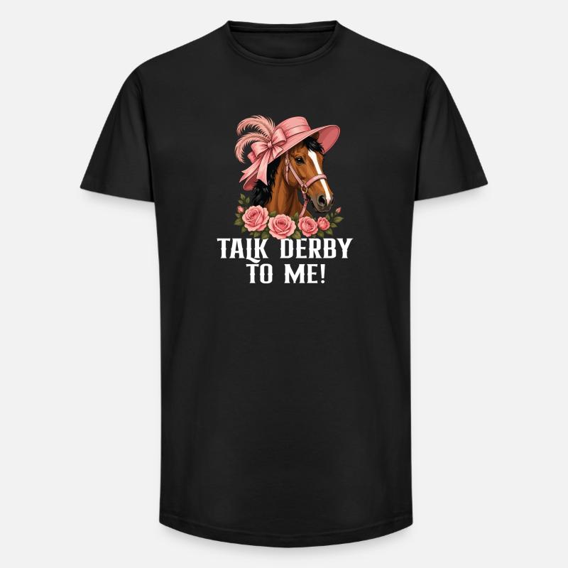 Vollblut-Derby-Pferderennbahn - Long Fit Männer T-Shirt - Schwarz