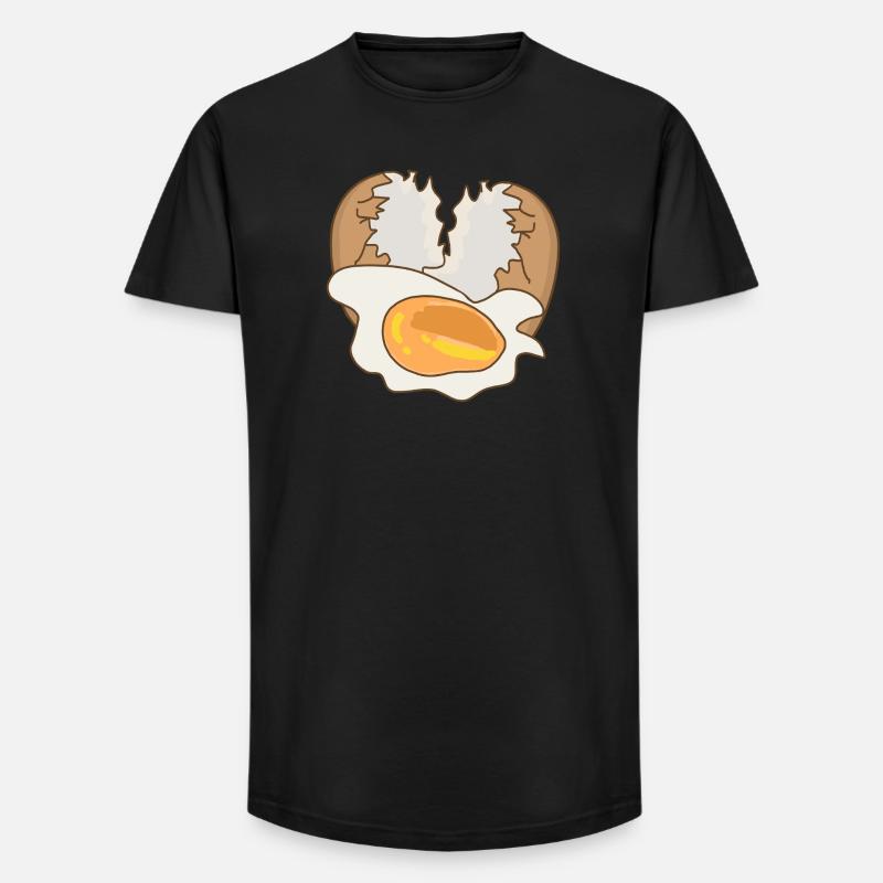 Mirror with eggshell - Long Fit Men's T-Shirt - black