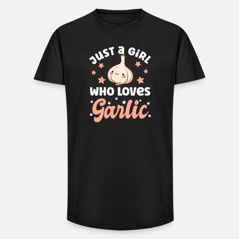 Knoblauch - Long Fit Männer T-Shirt - Schwarz