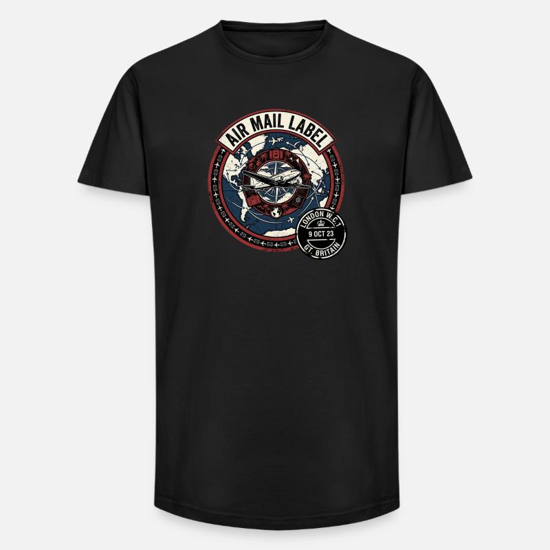 Air Mail England - Long Fit Männer T-Shirt - Schwarz