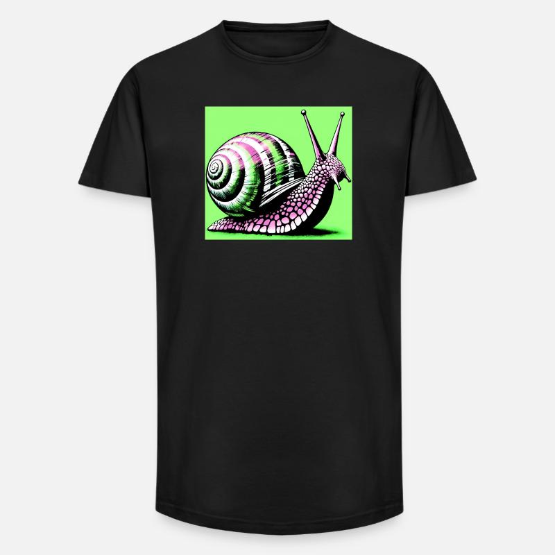Snail - Long Fit Men's T-Shirt - black