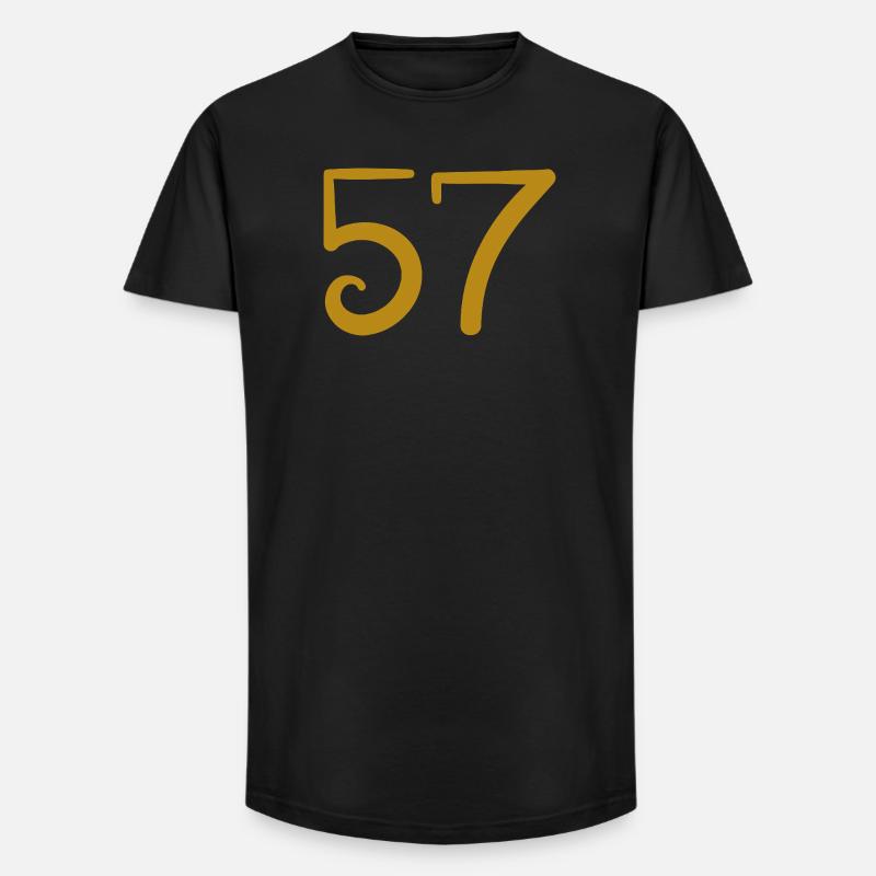57 - Long Fit Männer T-Shirt - Schwarz