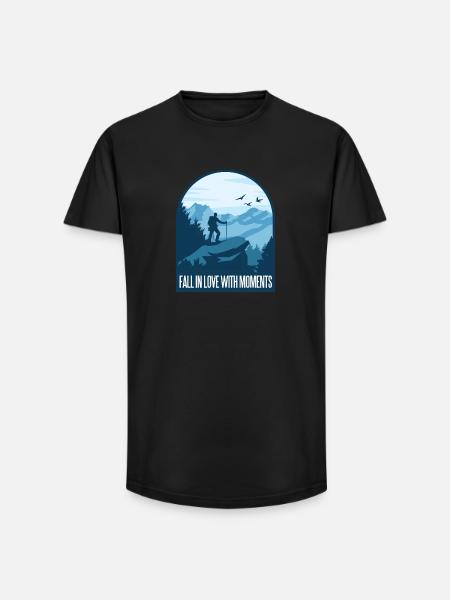 Hiking Mountaineering Hiking - Long Fit Men's T-Shirt - black