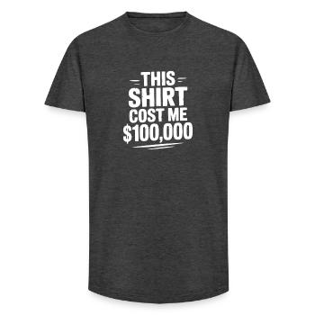 Dieses Hemd hat mich 100.000 Dollar gekostet - Long Fit Männer T-Shirt - Anthrazit - Vorne - AI Model Male 185 light (185cm)