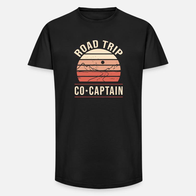 Commandant de voyage sur la route - T-shirt coupe longue homme - noir