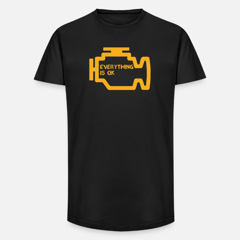 Check Engine Light - Long Fit Men's T-Shirt - black