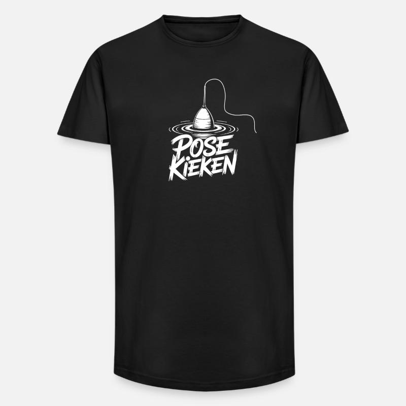 Angler Pose Design - Long Fit Männer T-Shirt - Schwarz