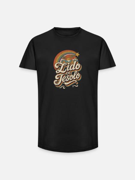 Lido di Jesolo Retro Sunset - Long Fit Männer T-Shirt - Schwarz