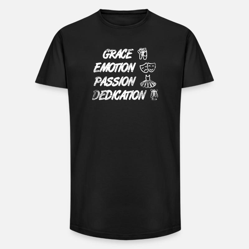 Grace Emotion Passion Devotion - Long Fit Men's T-Shirt - black