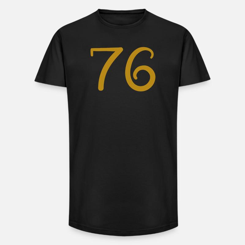 76 - Long Fit Männer T-Shirt - Schwarz