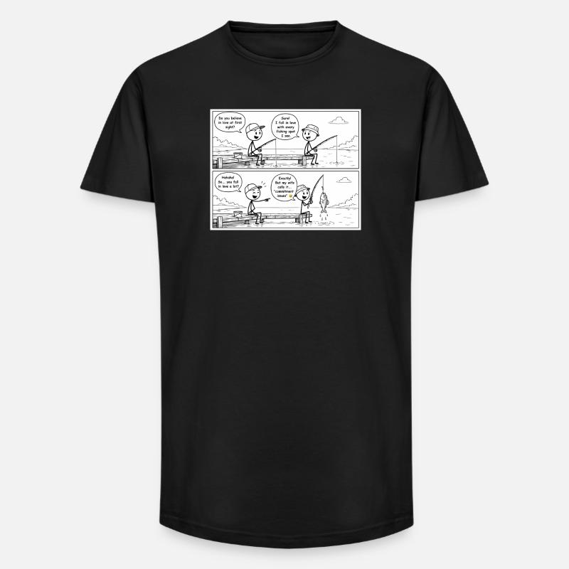Hooked on Commitment - Long Fit Men's T-Shirt - black