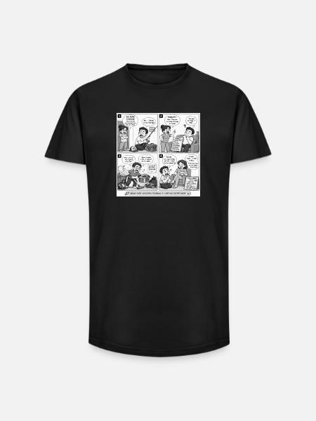 Fishing Therapy: A Comic Dilemma - Long Fit Men's T-Shirt - black