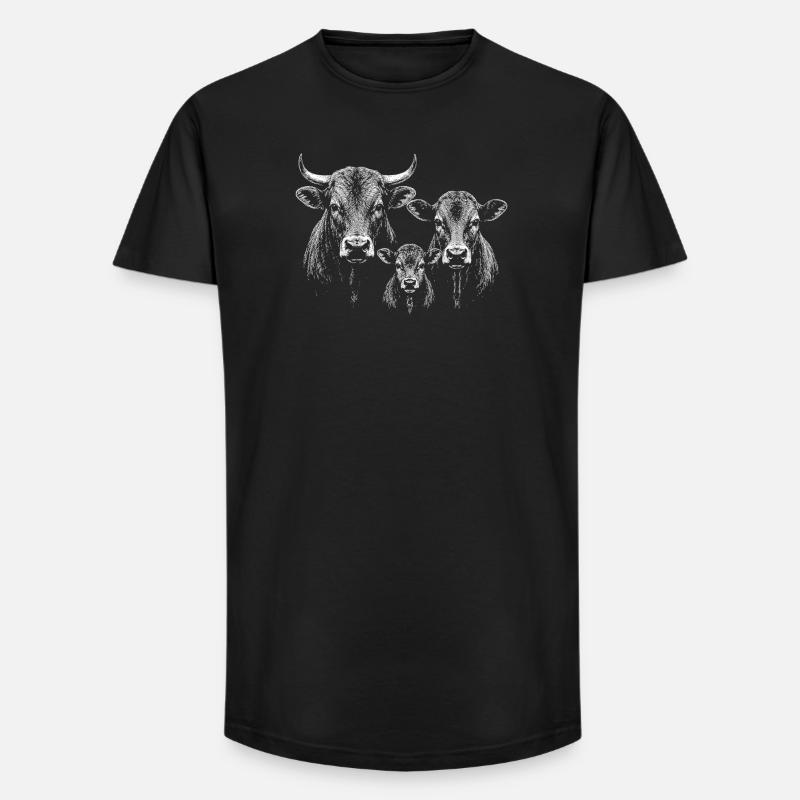 cattle - Long Fit Men's T-Shirt - black