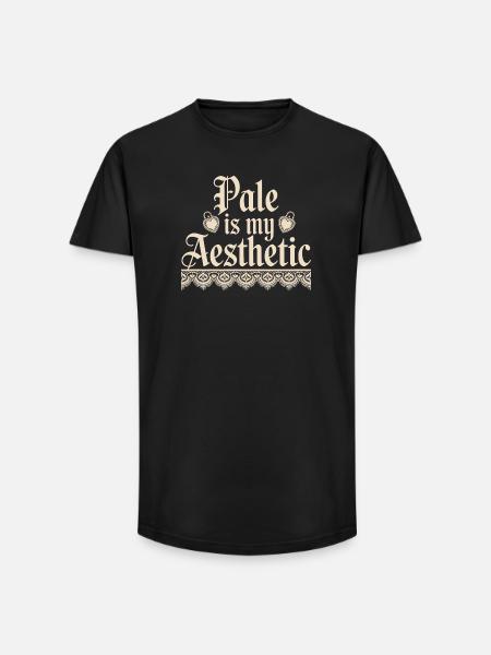 Pale Aesthetic Lace Typography - Long Fit Men's T-Shirt - black