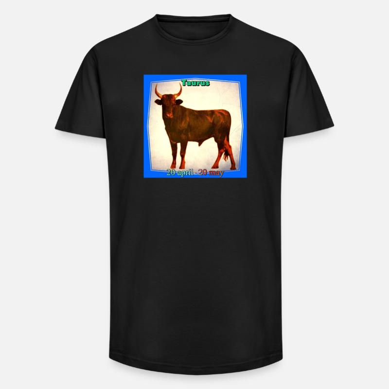 Stier - Long Fit Männer T-Shirt - Schwarz
