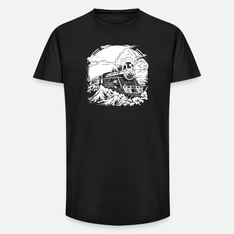 Eisenbahn - Long Fit Männer T-Shirt - Schwarz