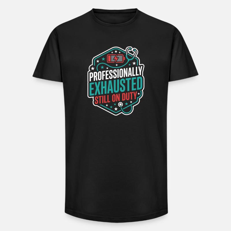 Nachtschicht-krankenschwester, Müde - Long Fit Männer T-Shirt - Schwarz