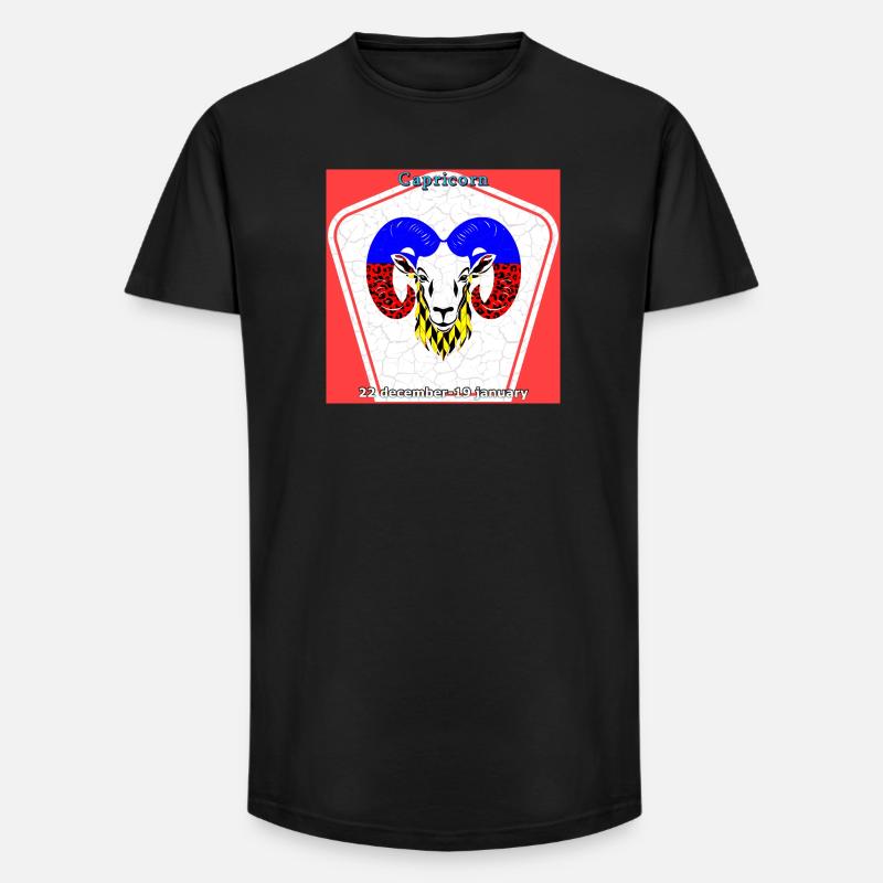 Steinbock - Long Fit Männer T-Shirt - Schwarz