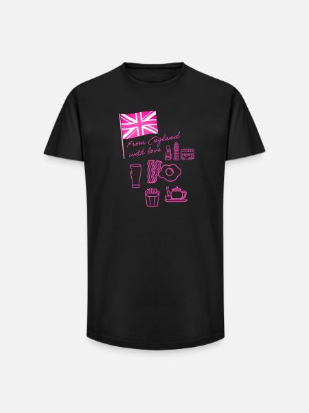 EXANGLIA (Pink) - Long Fit Men's T-Shirt - black