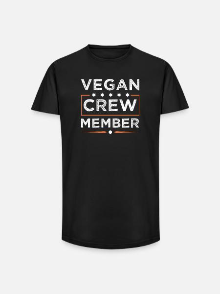 Vegan Crew - T-shirt coupe longue homme - noir