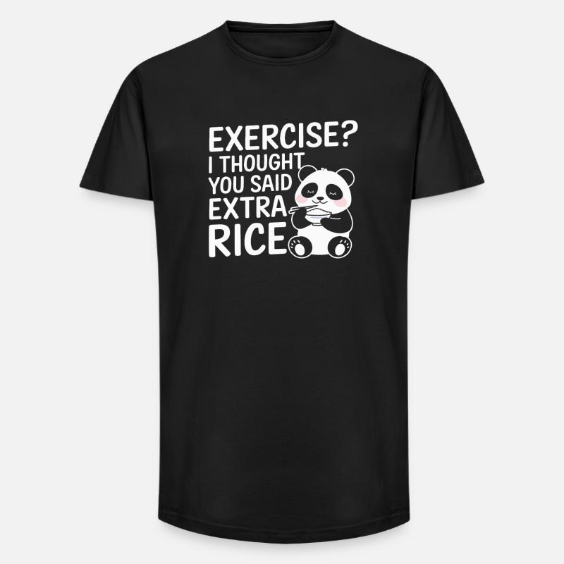 Panda fordert Extra Reis - Long Fit Männer T-Shirt - Schwarz