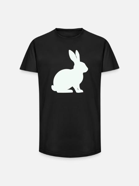 Bunny Silhouette Minimal - T-shirt coupe longue homme - noir