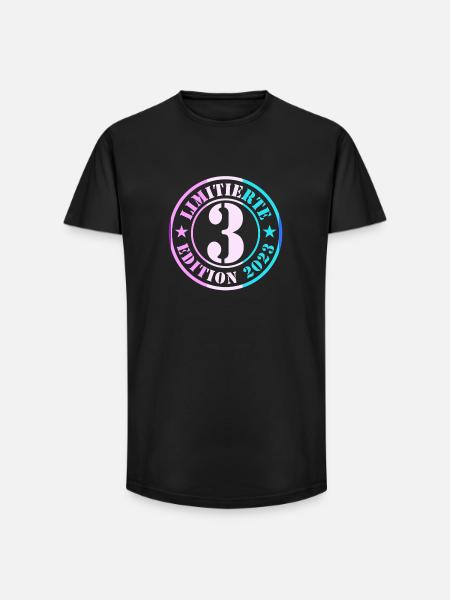 3rd Birthday Young Girls - Long Fit Men's T-Shirt - black