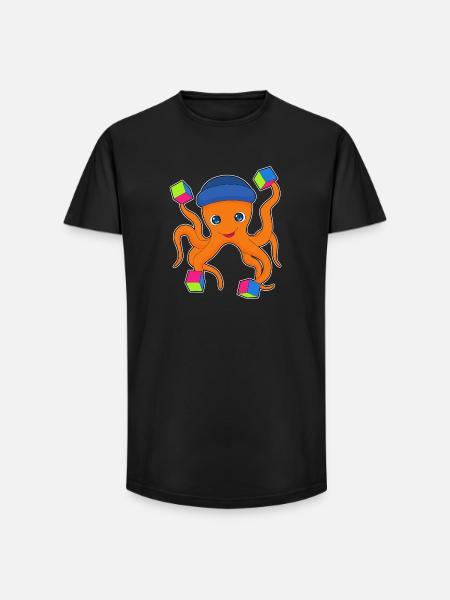 Süße Krake - Long Fit Männer T-Shirt - Schwarz