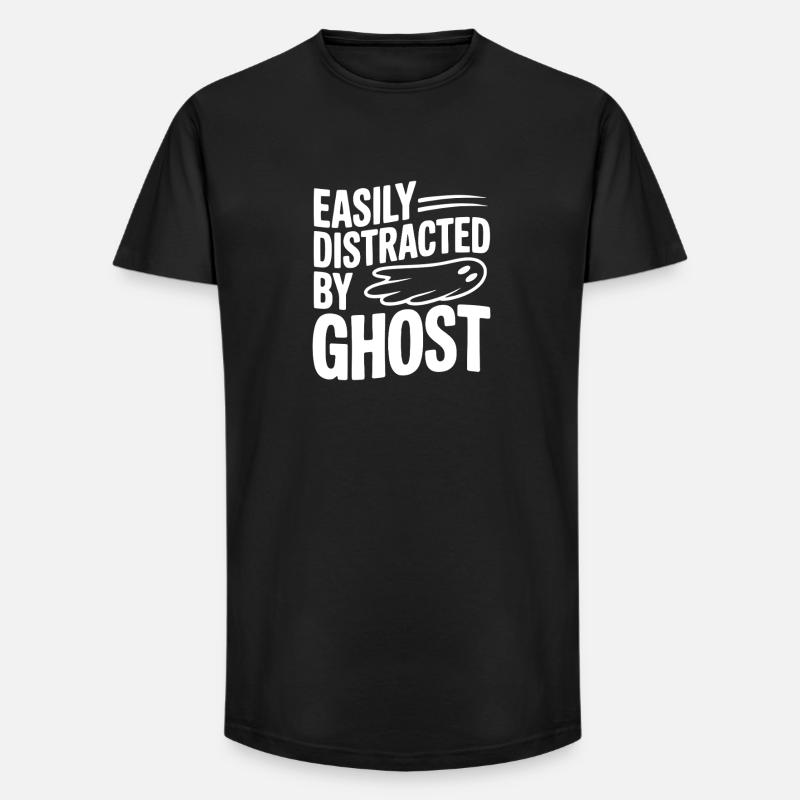 Easily Distracted by Ghost - Long Fit Men's T-Shirt - black