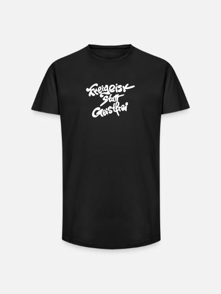Freigeist statt Geistfrei - T-shirt coupe longue homme - noir