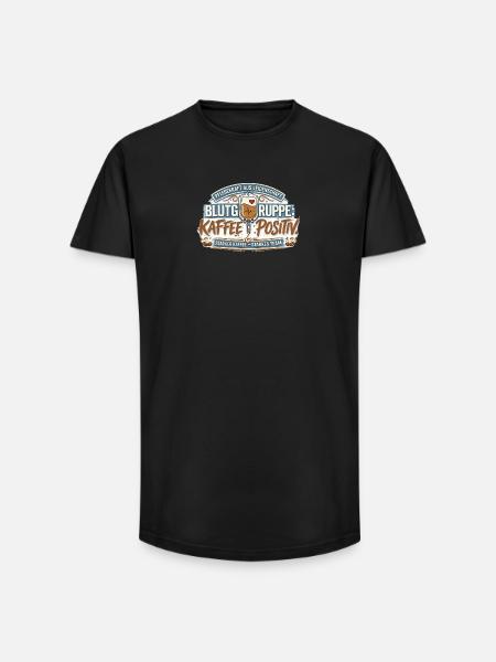 Blutgruppe Kafee Positiv  - Long Fit Männer T-Shirt - Schwarz
