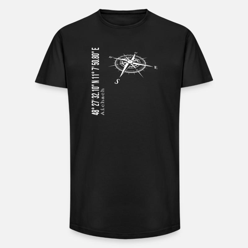 Aichach - Long Fit Männer T-Shirt - Schwarz