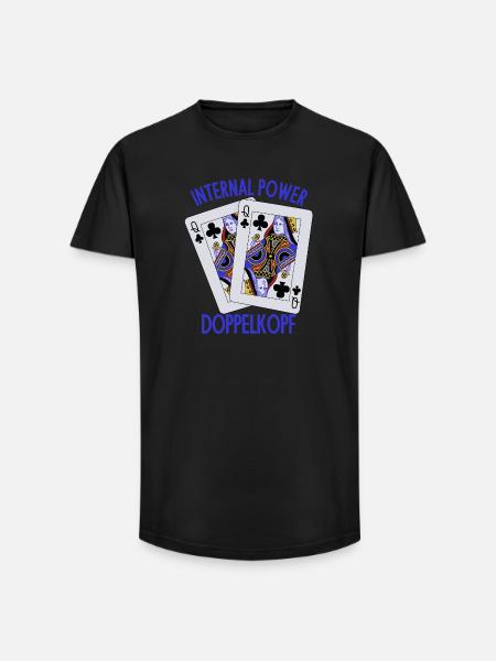 Doppelkopf: Geistige Stärke - Long Fit Männer T-Shirt - Schwarz