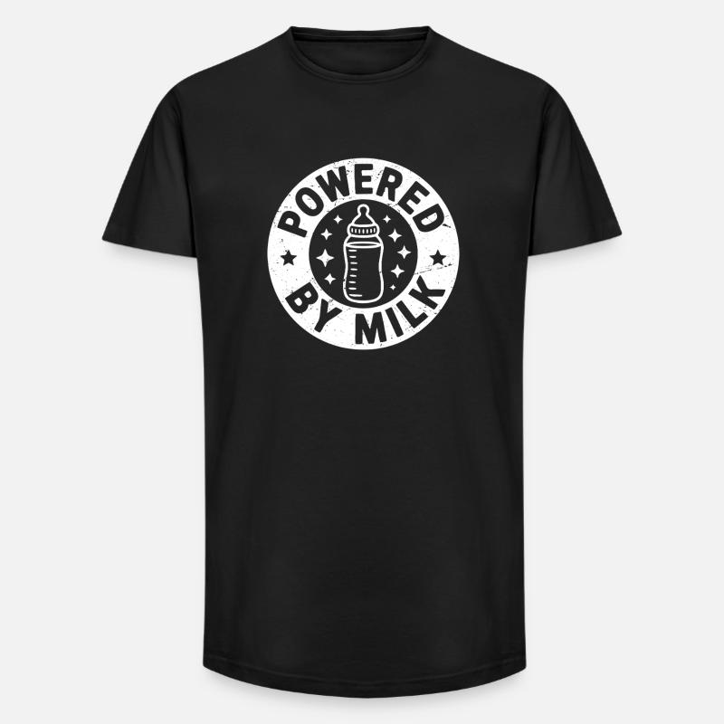 powered by milk - Long Fit Männer T-Shirt - Schwarz
