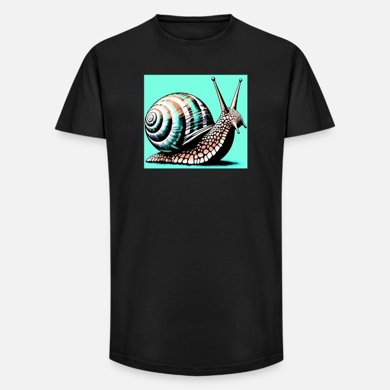 Schnecke - Long Fit Männer T-Shirt - Schwarz
