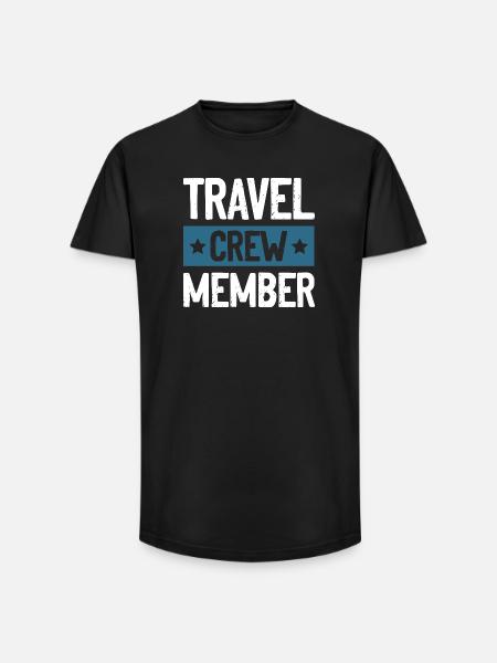 Travel Crew - Long Fit Männer T-Shirt - Schwarz