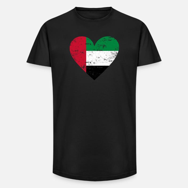 UAE Heart - Long Fit Männer T-Shirt - Schwarz