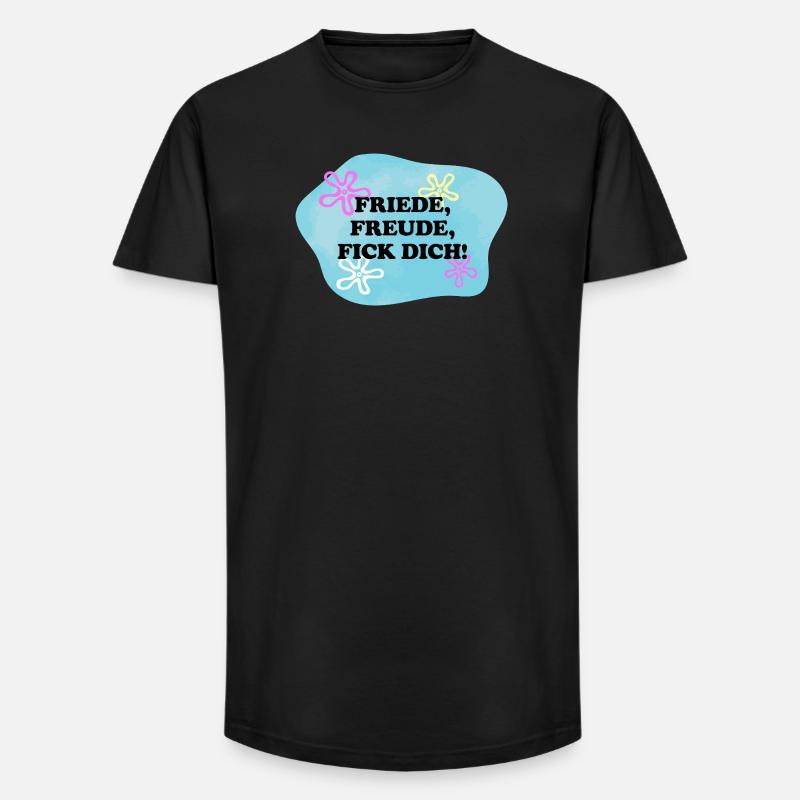 Friede, Freude, Fick Dich! | Sarkasmus | Meme - Long Fit Männer T-Shirt - Schwarz