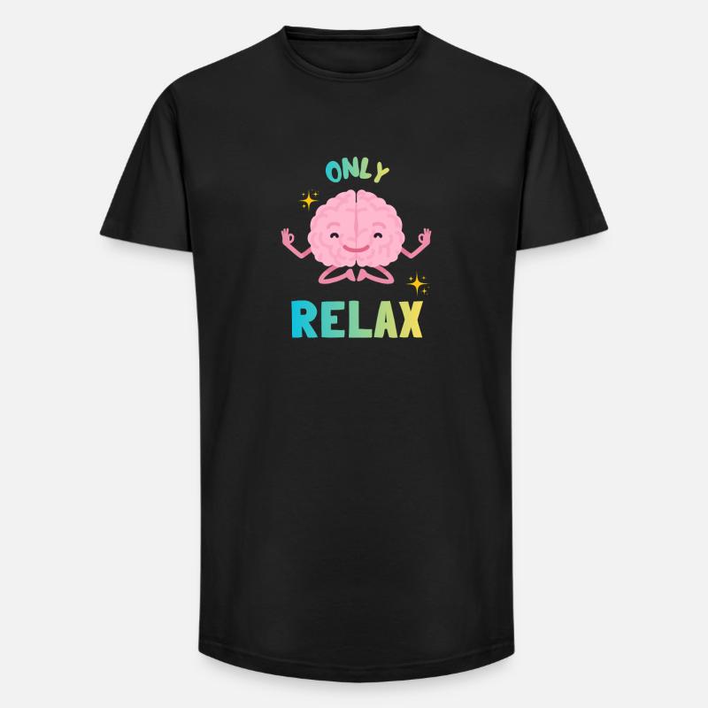 Regenbogen-Zen-Gehirn - Long Fit Männer T-Shirt - Schwarz