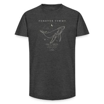 Forever Timmy - Unvergessen Wal beige Fineart - Long Fit Männer T-Shirt - Anthrazit - Vorne - AI Model Male 185 light (185cm)