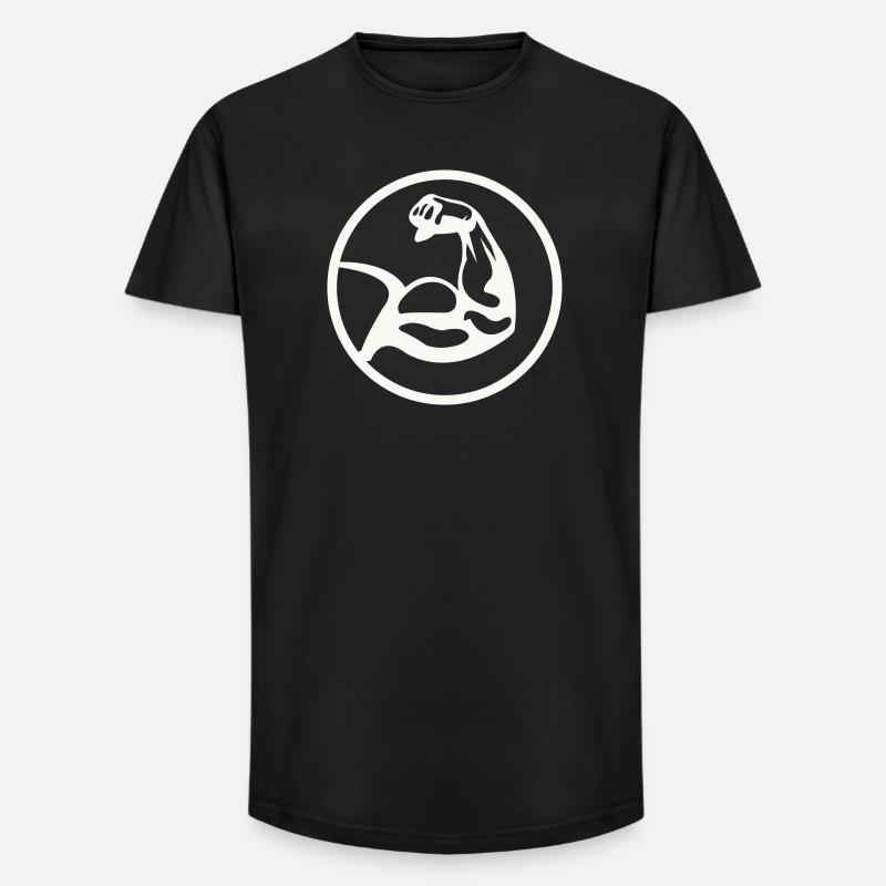 Biceps Black White - Long Fit Men's T-Shirt - black