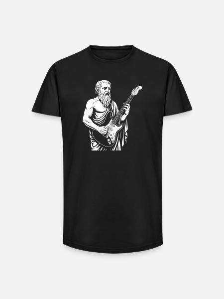 Ancient Philosopher plato plays the guitar - Long Fit Men's T-Shirt - black
