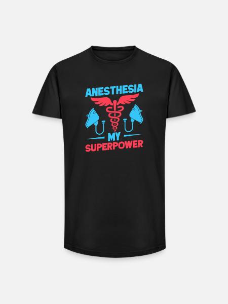 Anesthesiologist My Superpower Anesthesia - Long Fit Men's T-Shirt - black